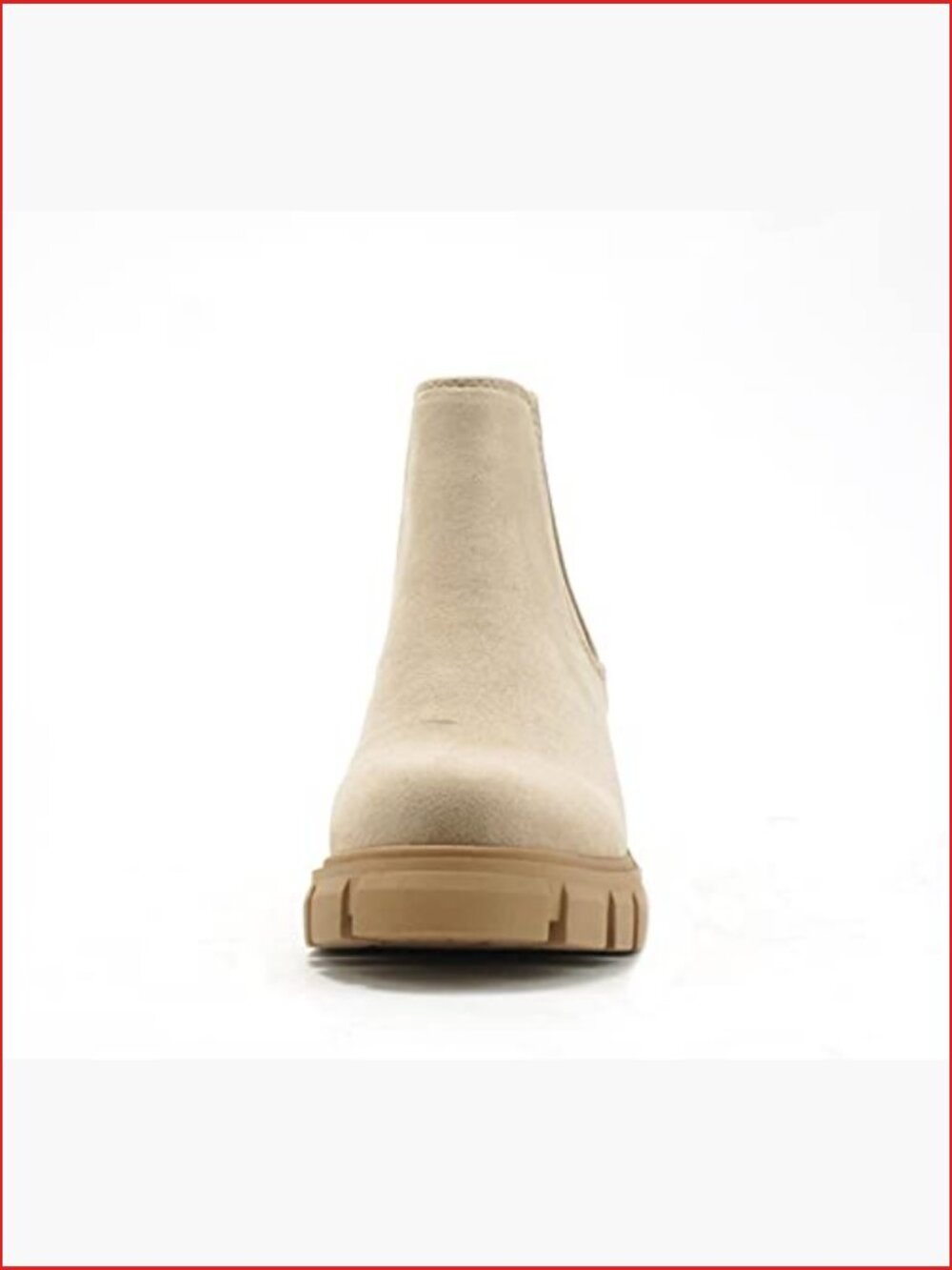 Lug Sole Mid Heel Chelsea Ankle Bootie with Elastic Gore - Picture 3 of 5